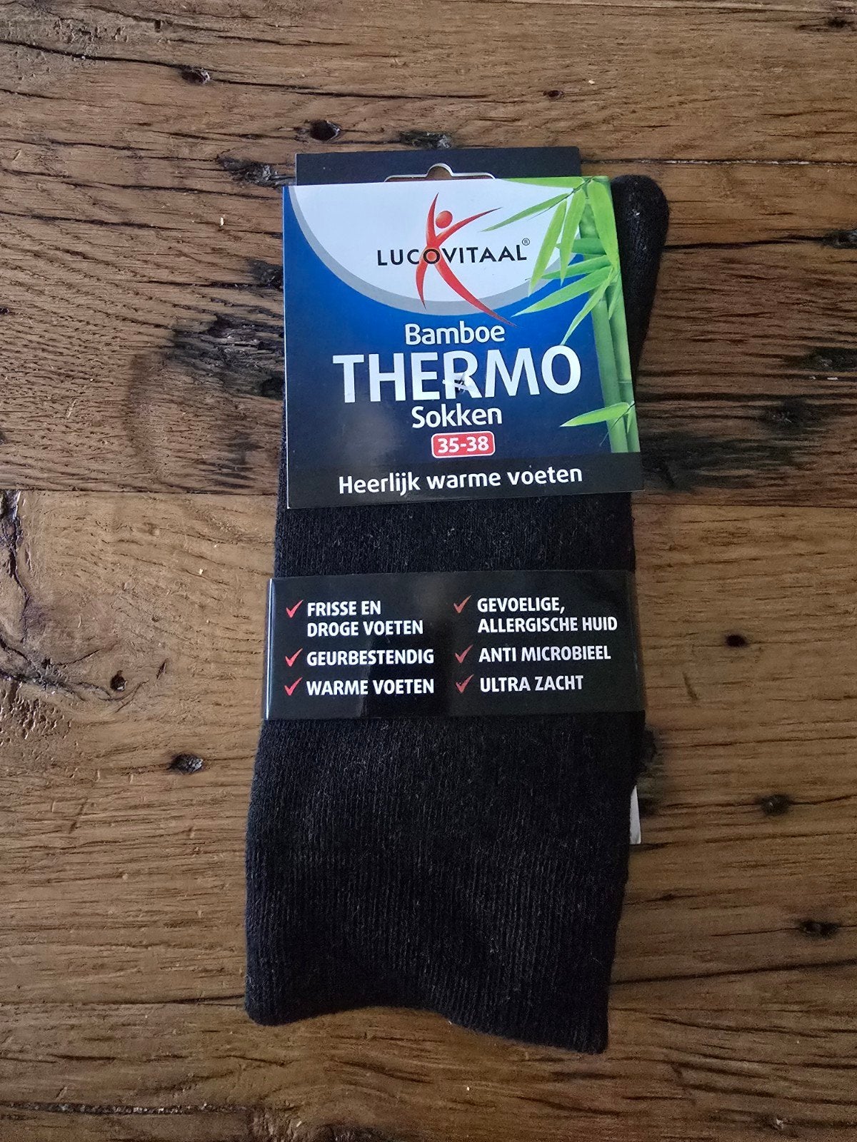 Te koop nieuwe zwarte thermo dames sokken, lucovitaal bamboe, Sokken en Kniesokken, Zwart, Maat 35 t/m 38, Nieuw