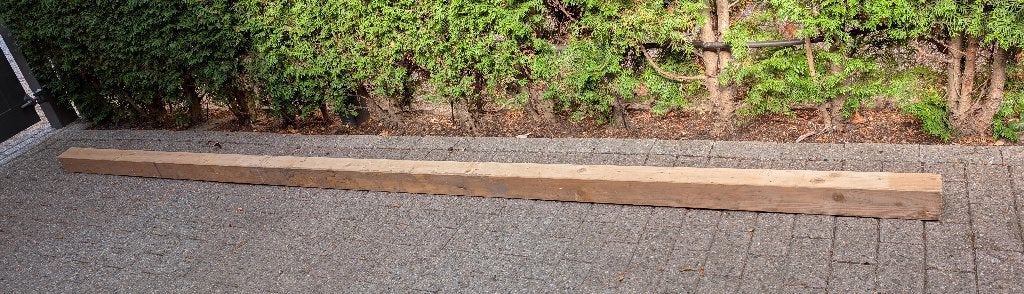 Vuren houten balk 9x9 cm - Lengte 393 cm, Ophalen, Gebruikt, Balk, Vuren