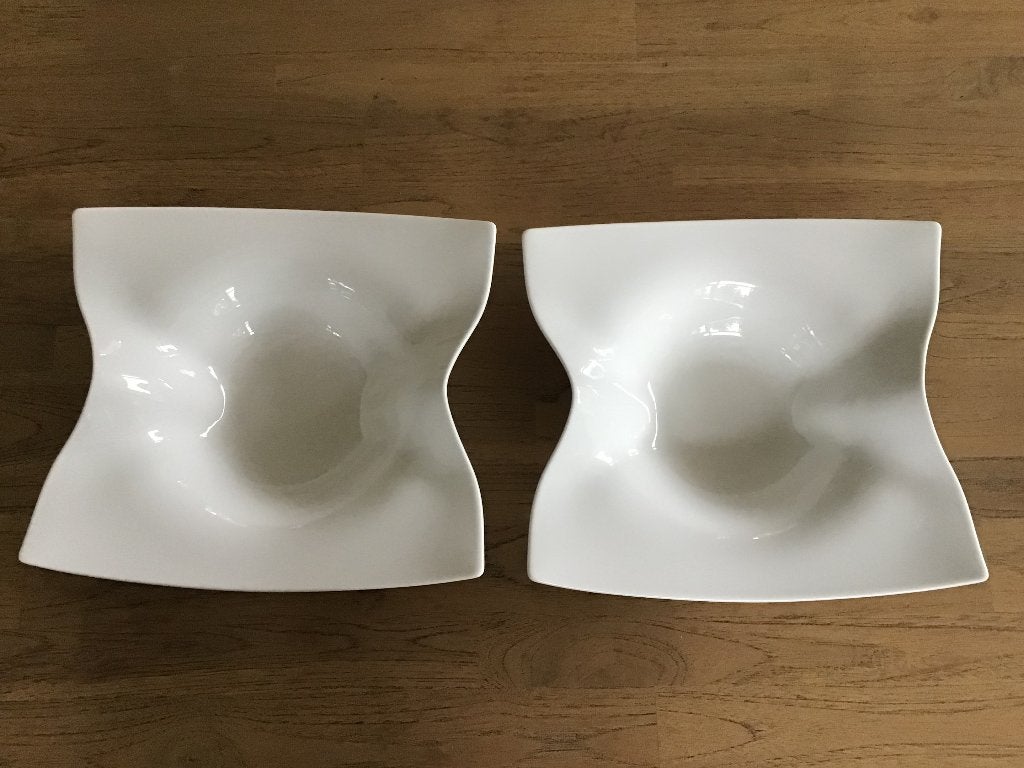 2 Mooie identieke New Wave Villeroy en Boch schalen, Ophalen, Porselein of Keramiek, Schaal, Vierkant