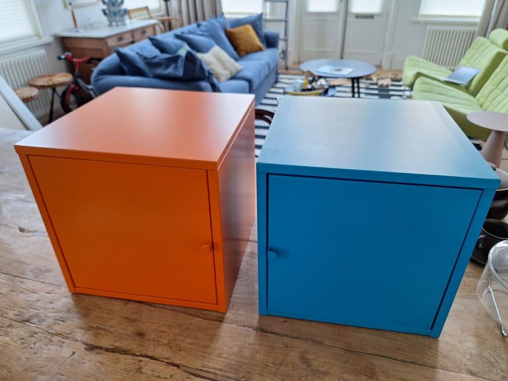 LIXHULT IKEA metalen kasten - Blauw, Ophalen, Gebruikt