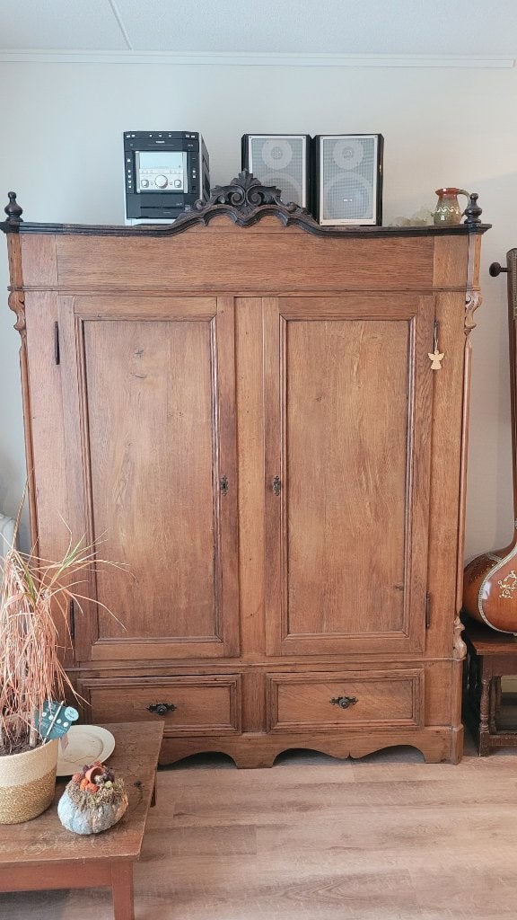 Eiken Wandkast, Huis en Inrichting, Kasten | Wandmeubels, Ophalen, Gebruikt, Met deur(en), 200 cm of meer