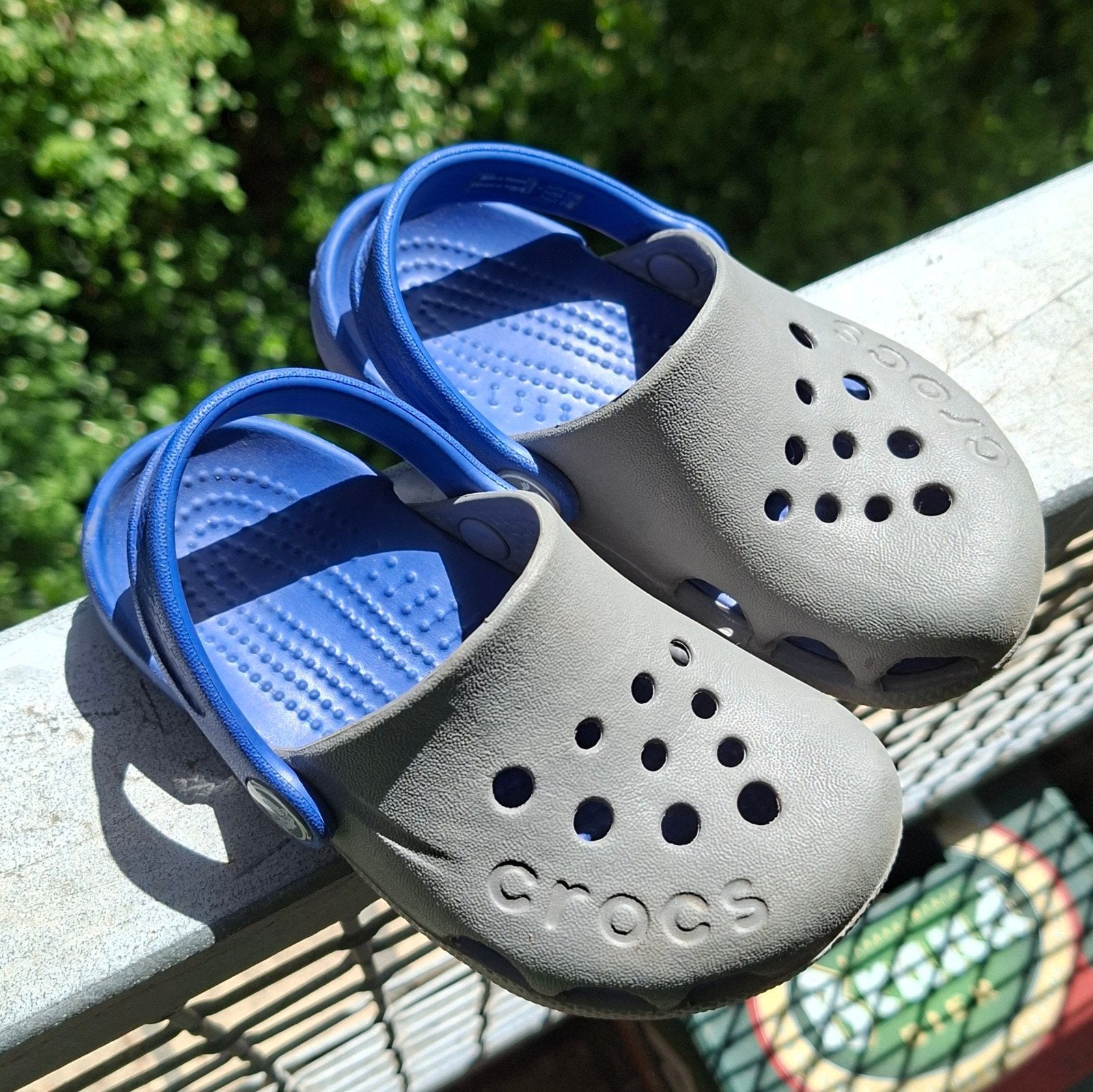 Crocs C8 grijs/blauw - Comfortabele kindersandalen, Ophalen of Verzenden, Gebruikt, Crocs