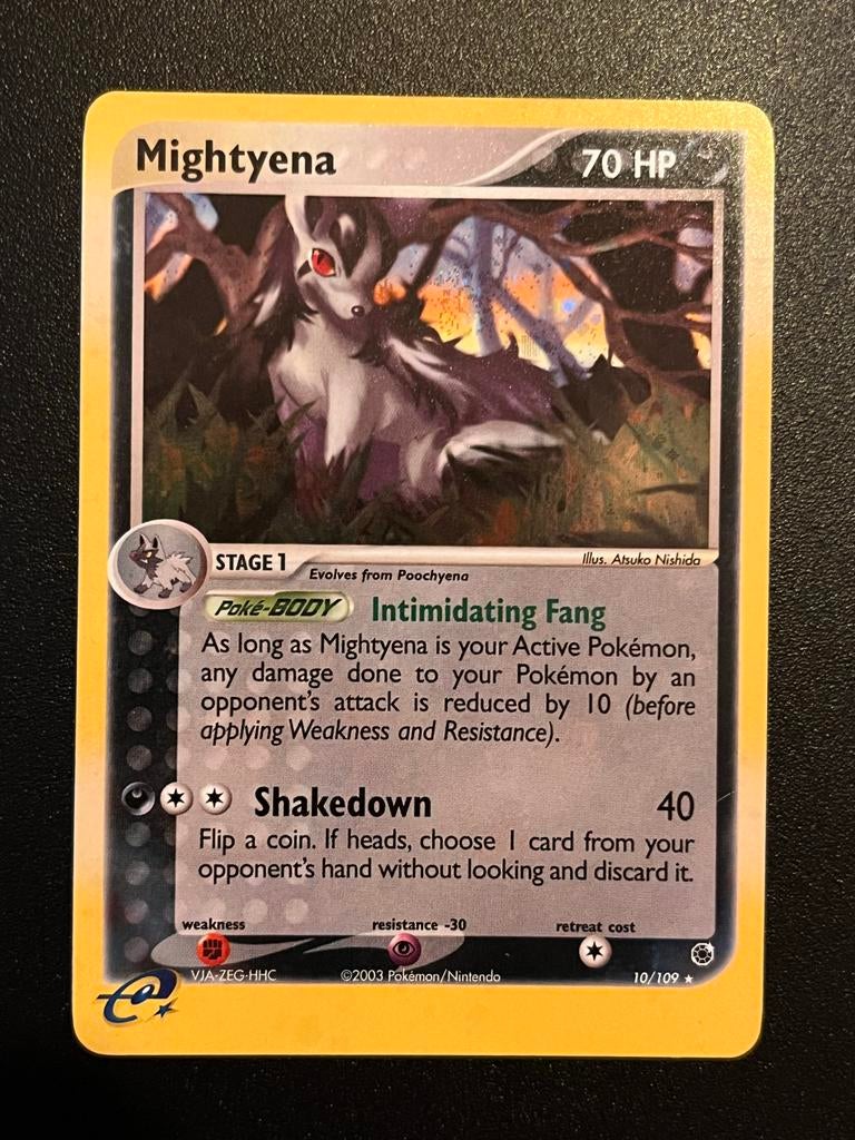 Mightyena EX Ruby & Sapphire Holo 10/109 Near Mint, Verzenden, Zo goed als nieuw, Losse kaart, Foil