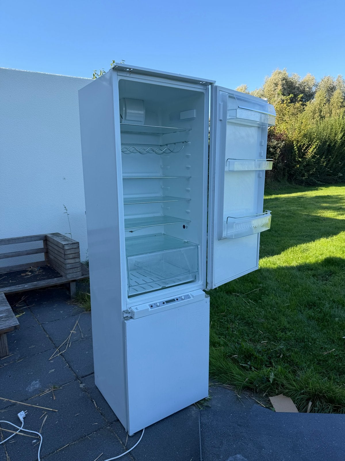 Witte koelkast met vriezer (3 lades), Witgoed en Apparatuur, Ophalen, Gebruikt, 60 cm of meer, Met aparte vriezer