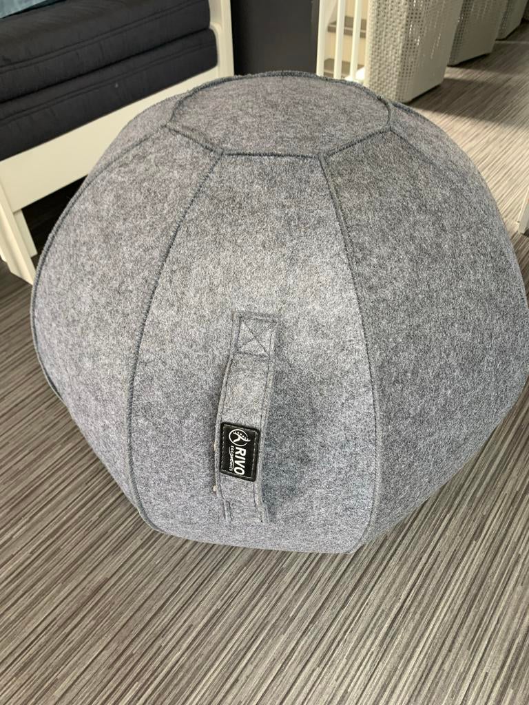 Ergonomische zitbal van suedeachtig materiaal, Ophalen, Balstoel, Zo goed als nieuw, Grijs