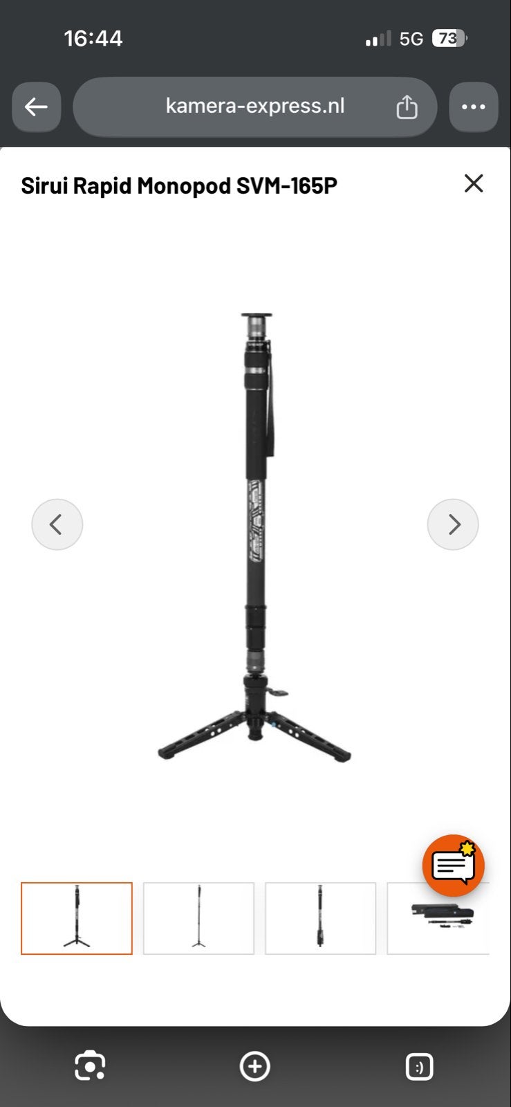 Sirui Rapid Monopod SVM-165P / Ongebruikt!, Eenpoot, Ophalen of Verzenden, Zo goed als nieuw, 150 tot 175 cm