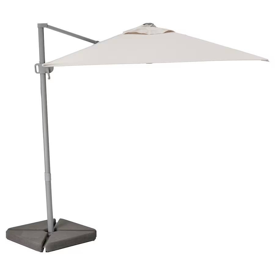 IKEA SVALÖN zweefparasol 300x200 cm met betonnen voet, Tuin en Terras, Parasols, Ophalen, Gebruikt, Kantelbaar, 2 tot 3 meter