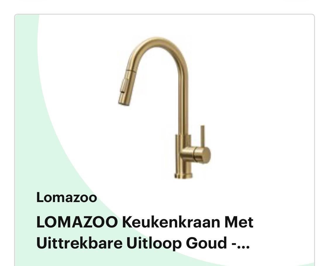 LOMAZOO wastafelkraan Sphinx geborsteld goud, Ophalen, Zo goed als nieuw, Rvs, Kraan