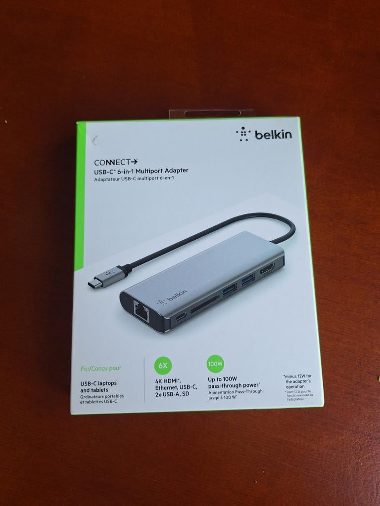 Belkin Connect USB-C 6-in-1 Multiport Adapter, Ophalen of Verzenden, Nieuw