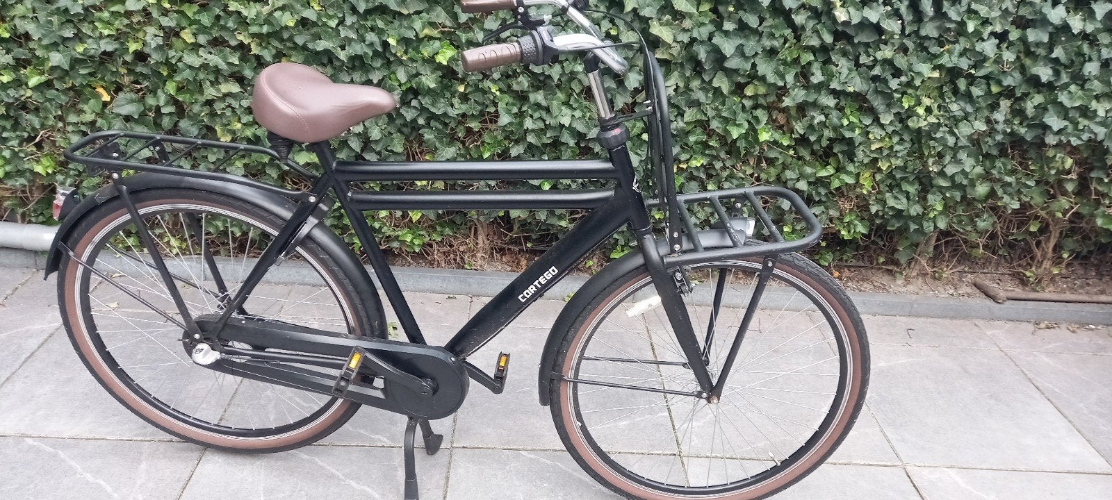 Foto 4 van Cortego transportfiets - Zwart, met voor- en achterdrager