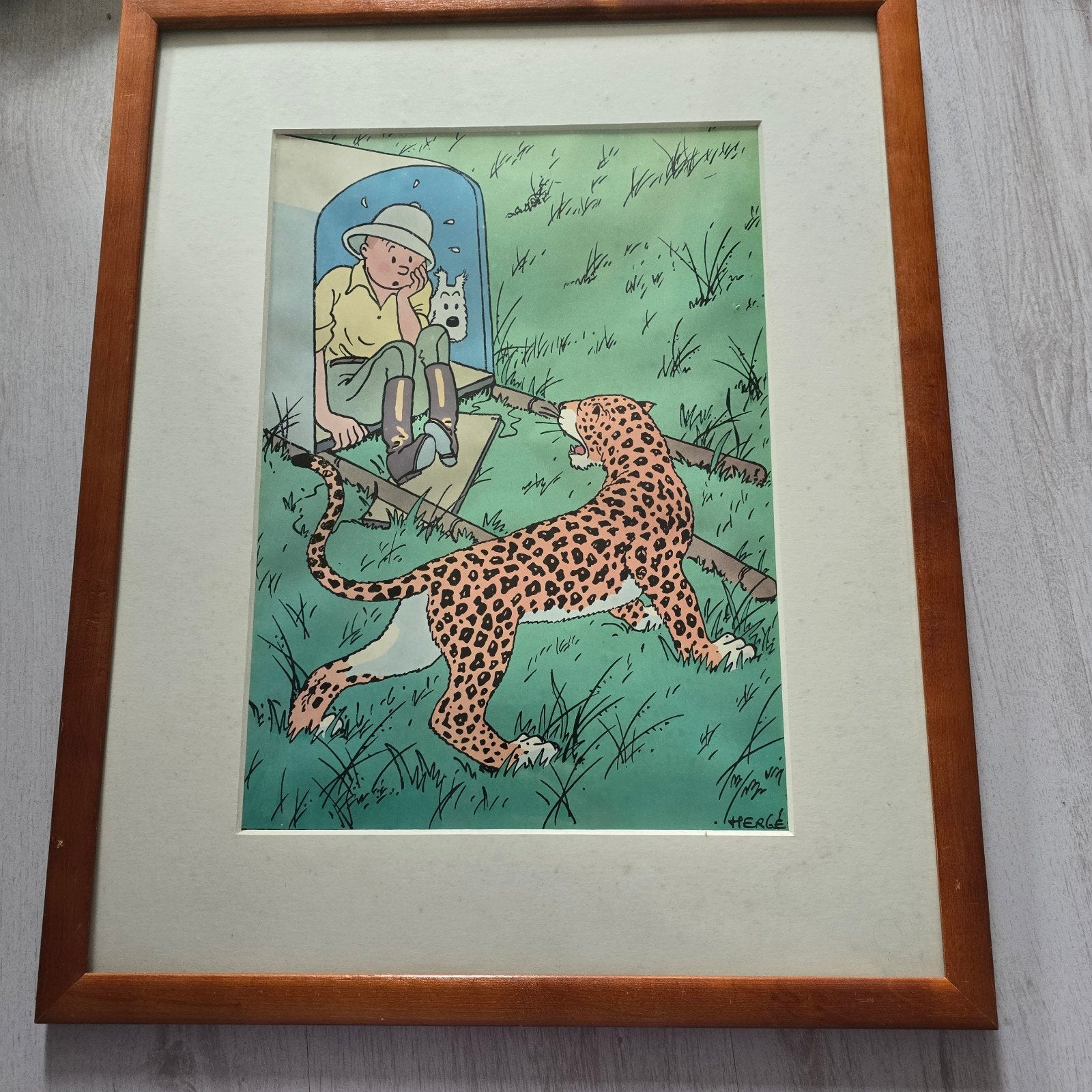 Kuifje en de luipaard - Ingelijste print, Ophalen, Print, Print/reproductie, Achter glas