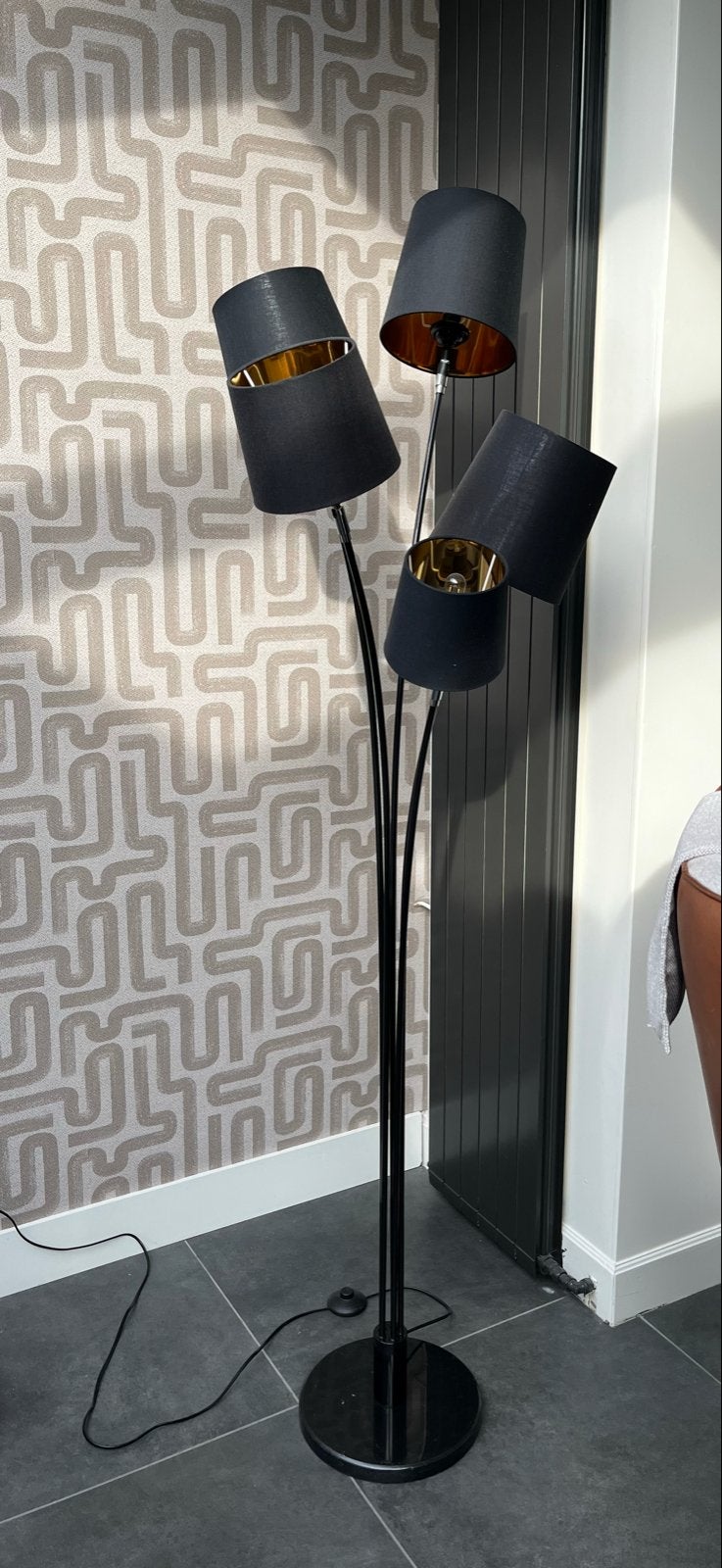 Ventura Design Vloerlamp "Levels" Zwart/Goud 178cm, Ophalen, E14 (klein), Zo goed als nieuw, Metaal