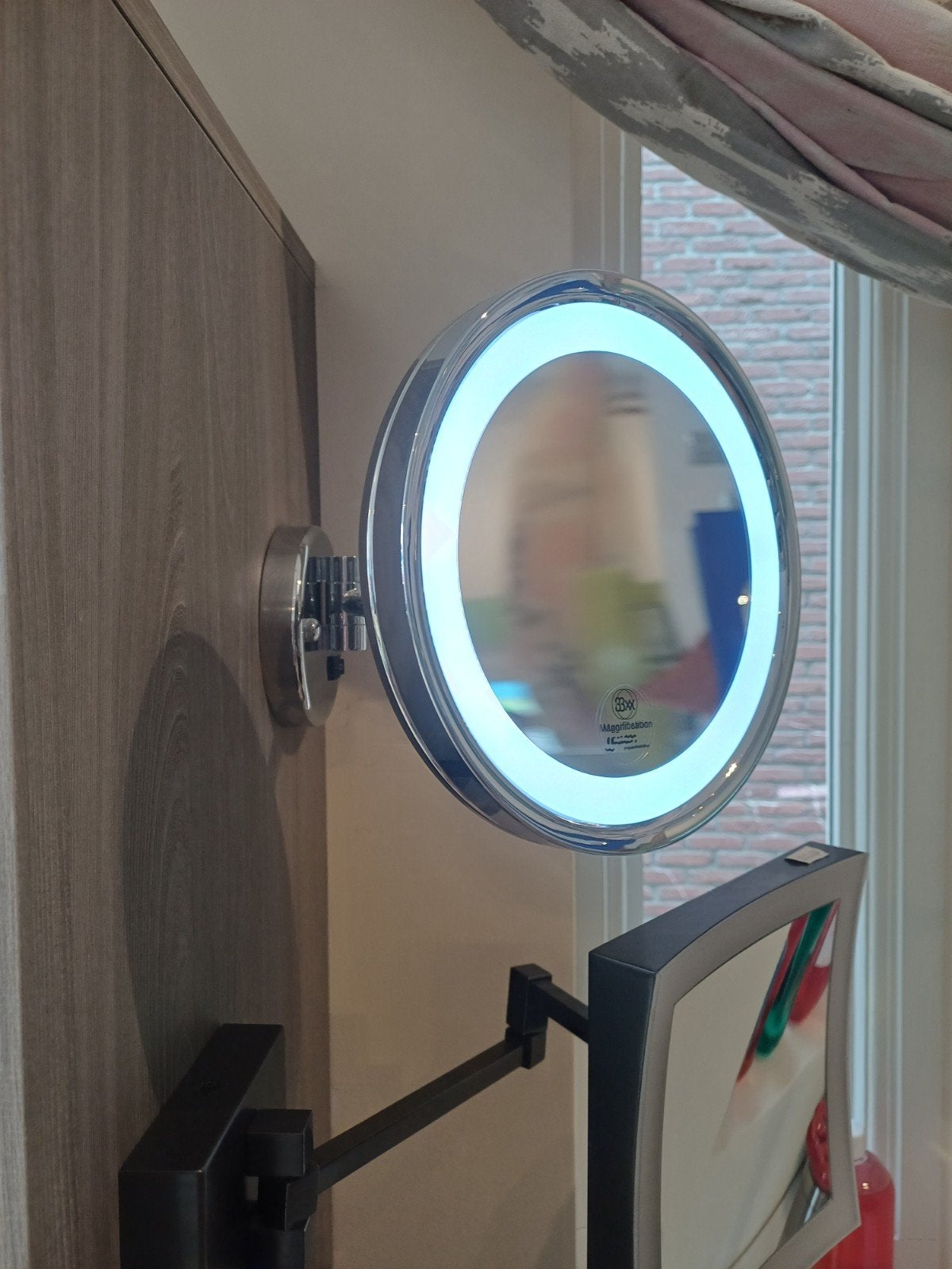 Vergrootspiegel met verlichting, Ophalen, Minder dan 50 cm, Rond, Nieuw