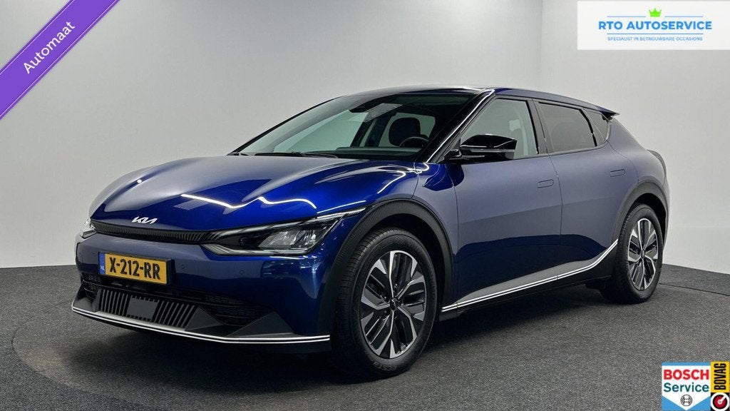 Kia EV6 Air 58 kWh 100% SOH CAMERA LEER CARPLAY ADAPTIEF CRU, Automaat, Achterwielaandrijving, Gebruikt, Met garantie (alle)