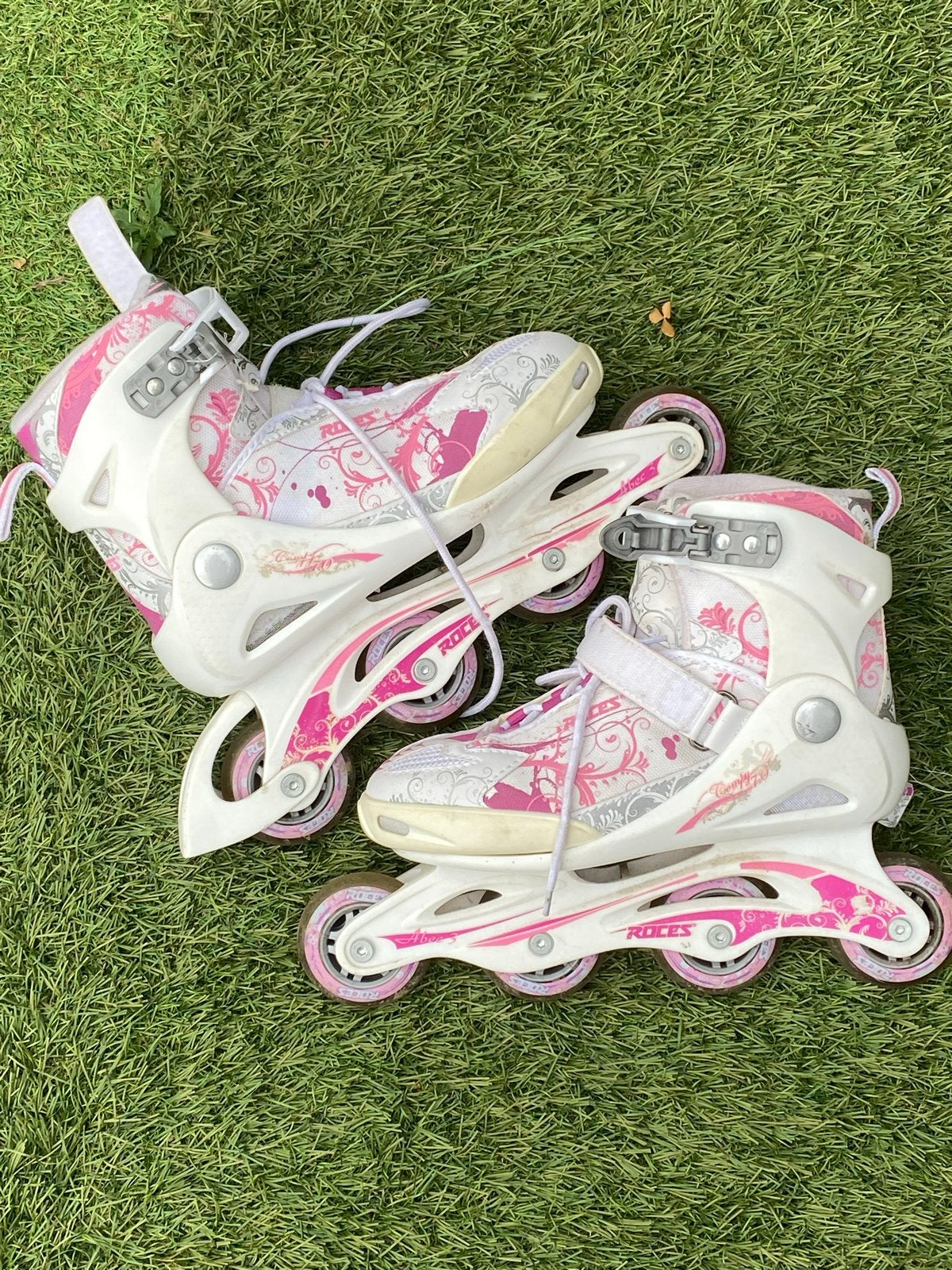 Roces inline skates - wit/roze - verstelbaar, Ophalen, Kinderen, Roces, Inline skates 4 wielen