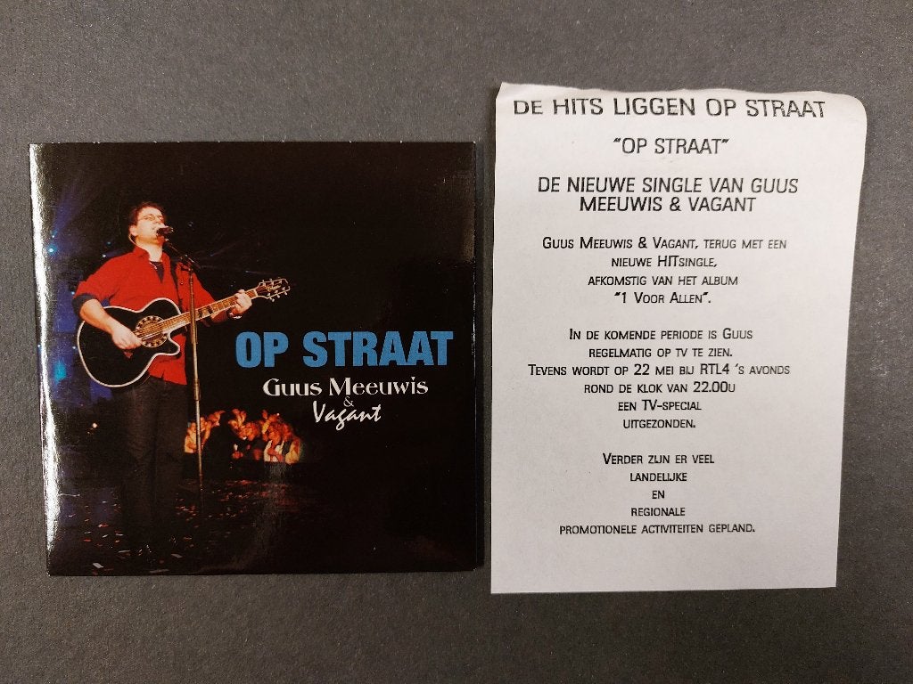 Guus Meeuwis 2 x promo cd-single Op Straat - De Ezel, Verzenden, Zo goed als nieuw, Pop