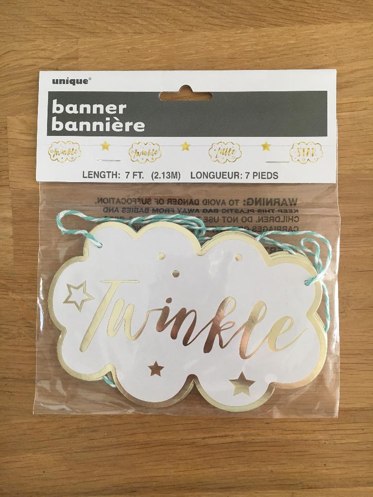 Banner Twinkle Twinkle Little Star | geboorte - verjaardag, Ophalen of Verzenden, Nieuw, Versiering, Geboorte of Huwelijk