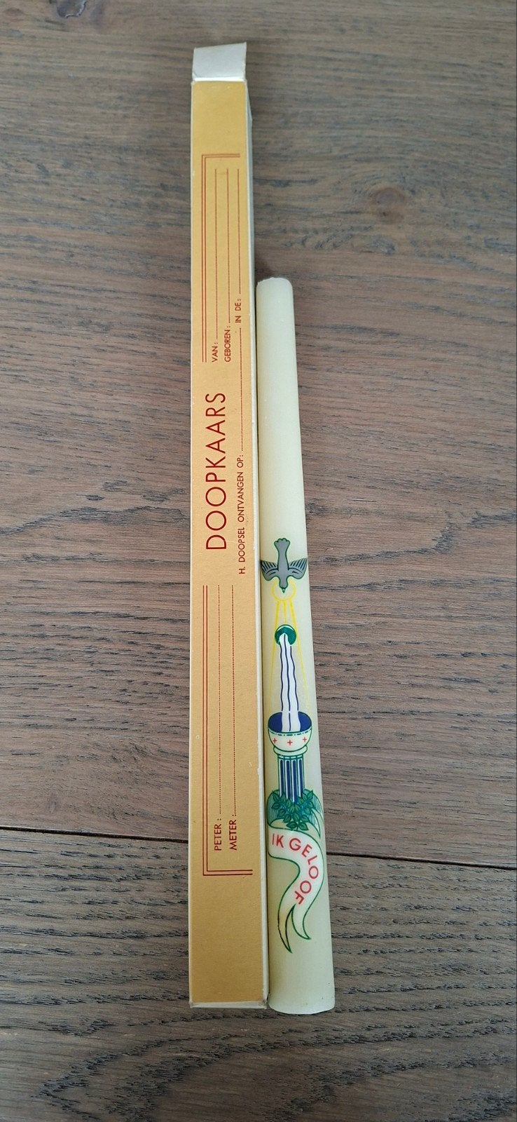Doopkaars - 1x gebrand tijdens de doop, Ophalen of Verzenden