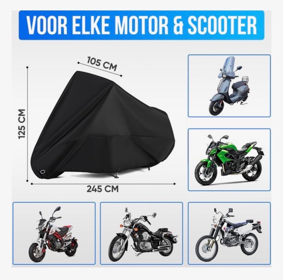 Motorhoes Scooterhoes Waterdicht - Bescherming tegen weer, Motoren, Ophalen of Verzenden, Zo goed als nieuw