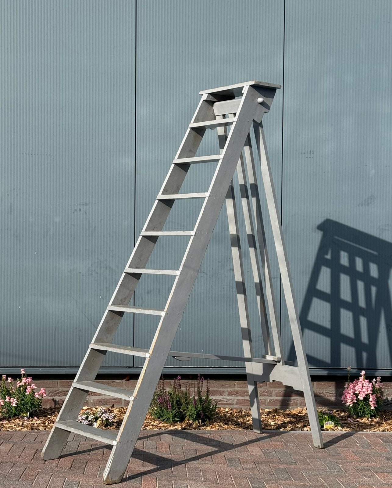 Prachtige hoge authentieke houten schilders trap, Ophalen of Verzenden, Zo goed als nieuw, 2 tot 4 meter