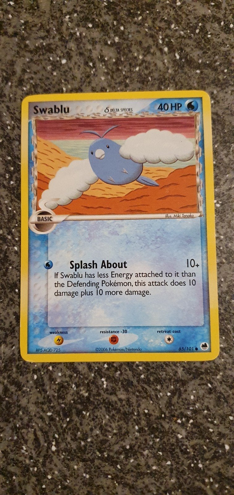Swablu 65/101 EX Dragon Frontiers Pokémon Kaart, Ophalen of Verzenden, Gebruikt, Losse kaart