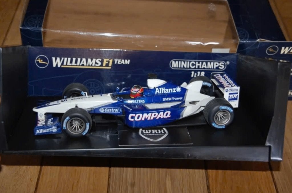 1:18 Williams F1 FW24 Montoya Minichamps in doos WRH, Verzenden, Zo goed als nieuw, Auto, MiniChamps
