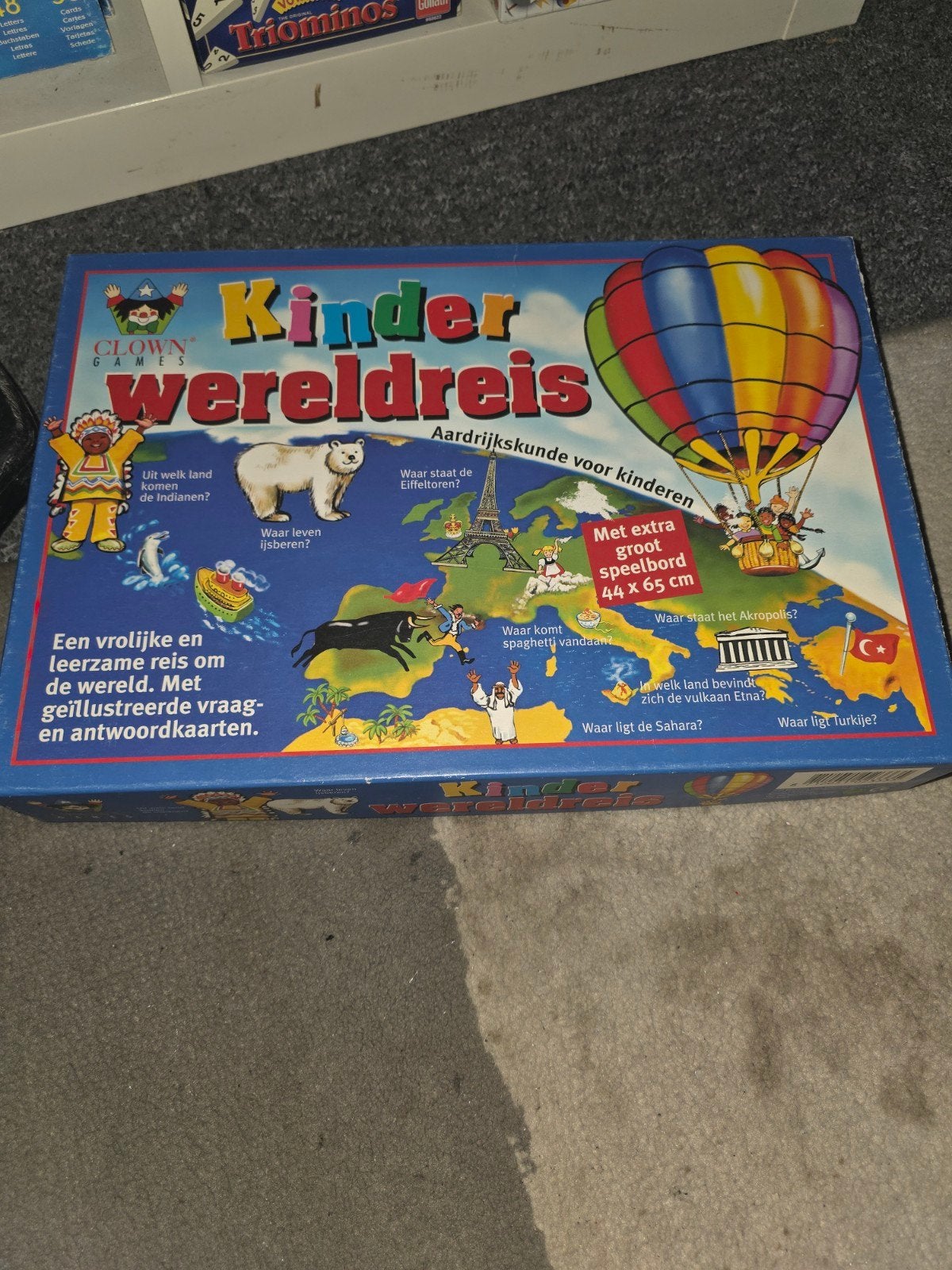 Kinder Wereldreis - Aardrijkskunde voor kinderen, Drie of vier spelers, Ophalen, Gebruikt, Clown Games