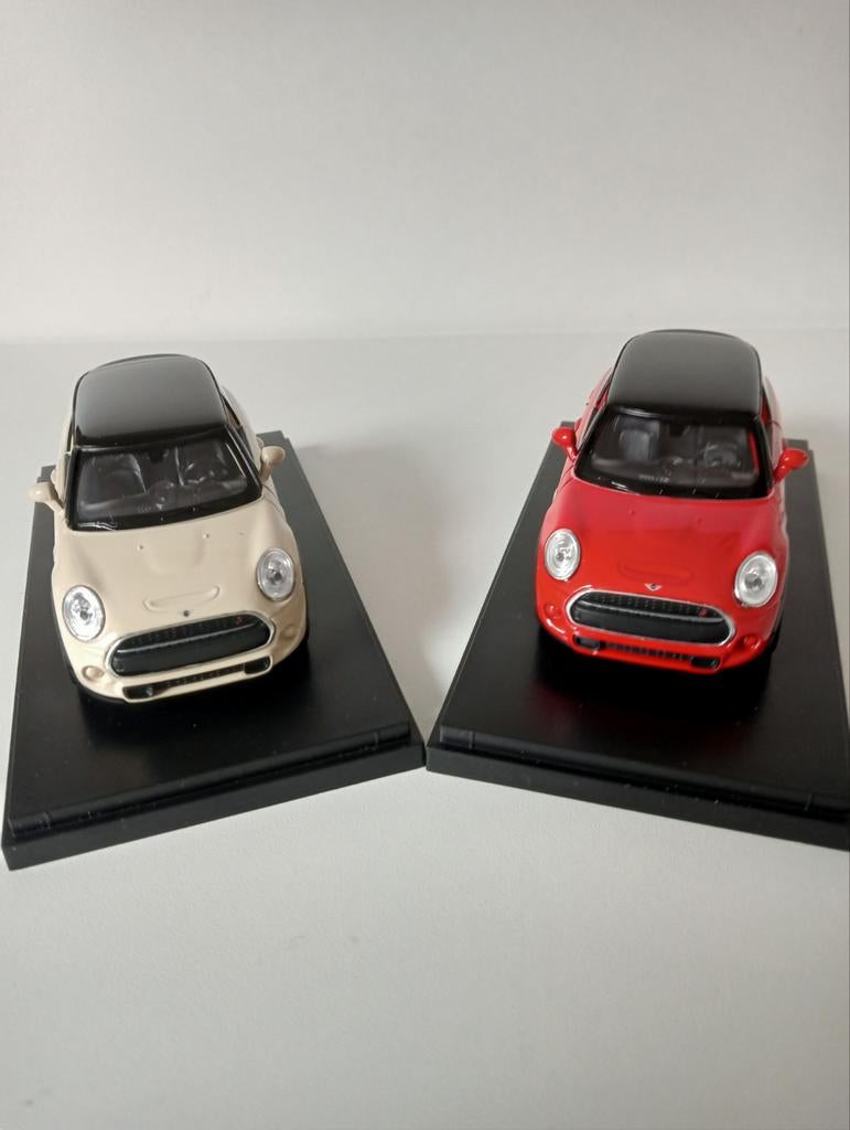 Mini Cooper S schaalmodellen (rood en beige), Ophalen of Verzenden, Nieuw, Auto