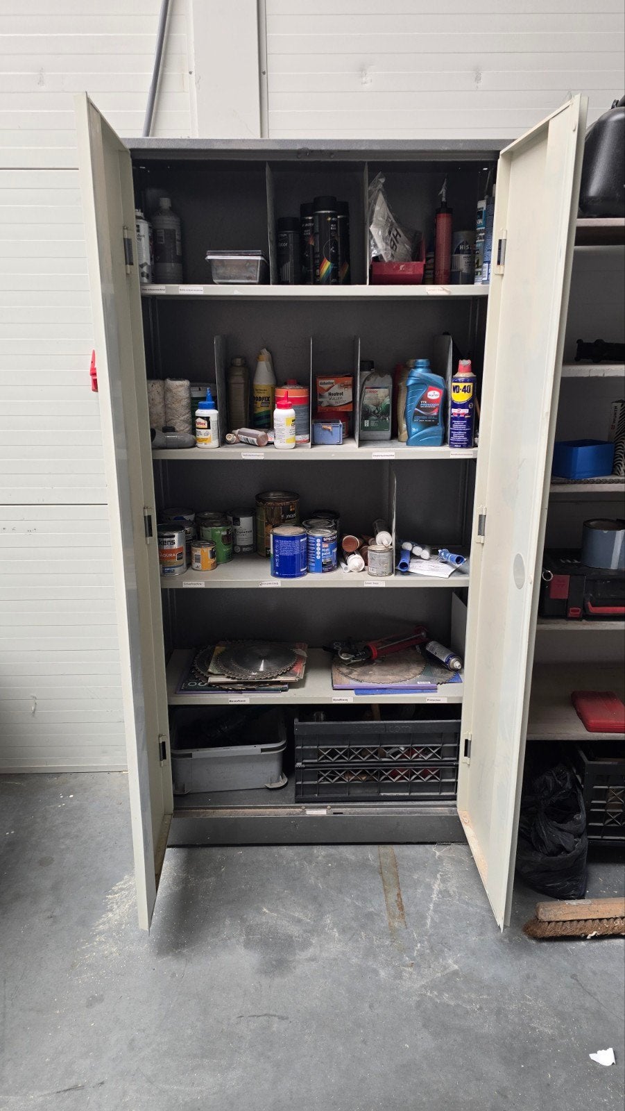 Stevige stalen kast met legplanken 100x40x200cm, Ophalen, Gebruikt, Onbekend, Onbekend
