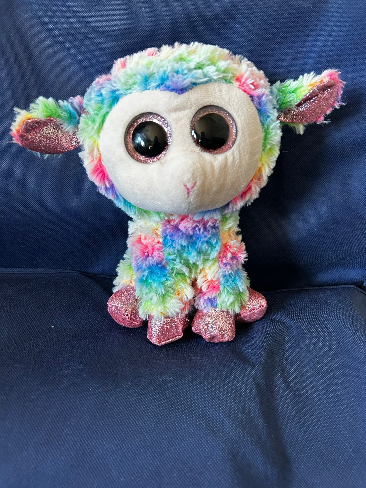 Ty Beanie Boo Schaapje - Regenboog Knuffel, Overige typen, Ophalen of Verzenden, Meerkleurig, Klein (minder dan 20 cm)