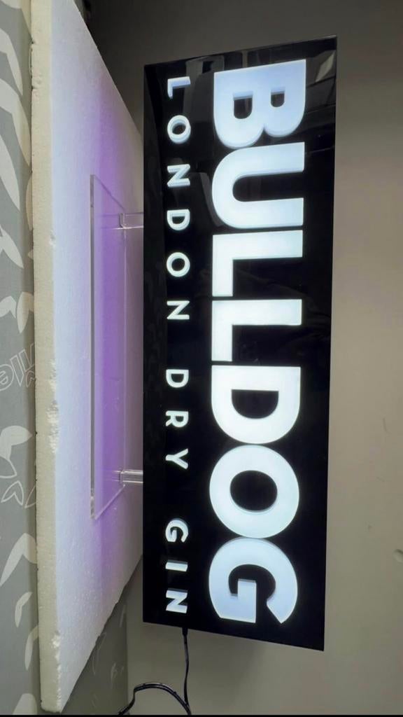 Bulldog London Dry Gin Lichtreclame / Lichtbak, Ophalen of Verzenden