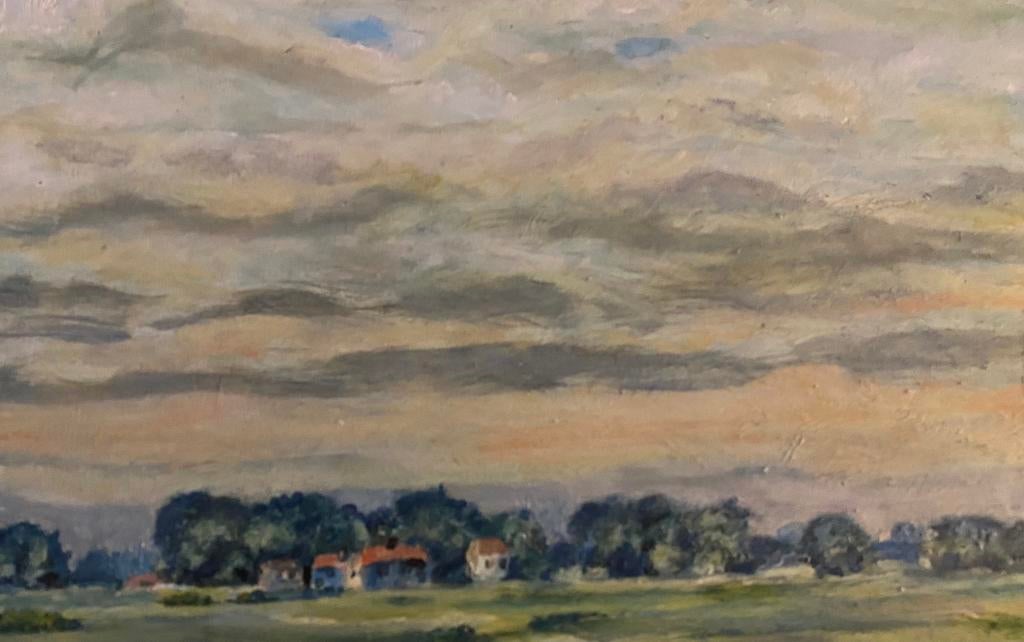 Blik Opheusden Uiterwaarden 1960 van Toon Janse, Antiek en Kunst, Kunst | Schilderijen | Klassiek, Ophalen of Verzenden