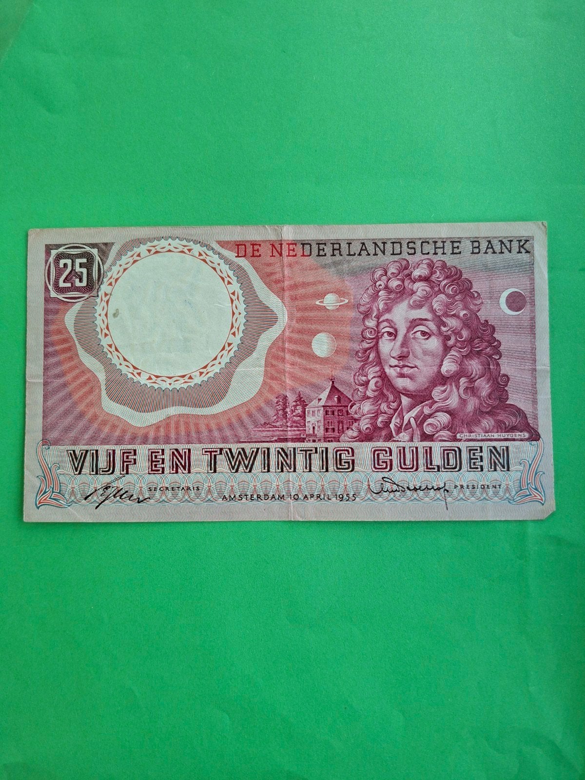 25 gulden Huygens uit 1955 in ZF, Postzegels en Munten, Bankbiljetten | Nederland, Ophalen of Verzenden, 25 gulden, Los biljet
