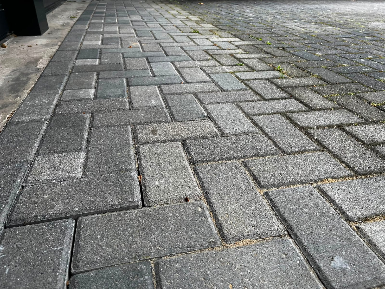 Beton klinkers straat stenen - 178m2 Grijs/zwart genuanceerd, Tuin en Terras, Tegels en Klinkers, Ophalen, Gebruikt, Klinkers