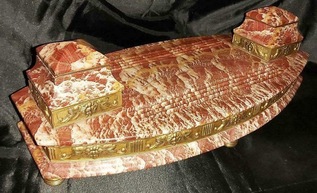 antiek inktstel marmer en brons, Ophalen