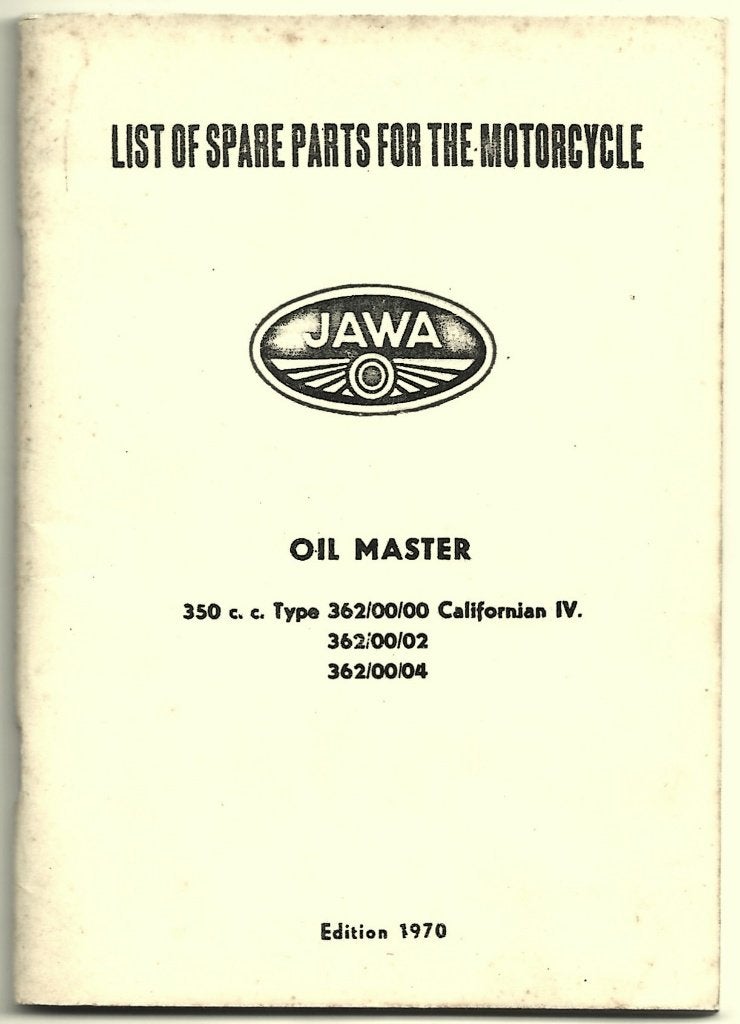 Jawa 362 Oil Master spare parts list (1680z), Verzenden, Overige merken
