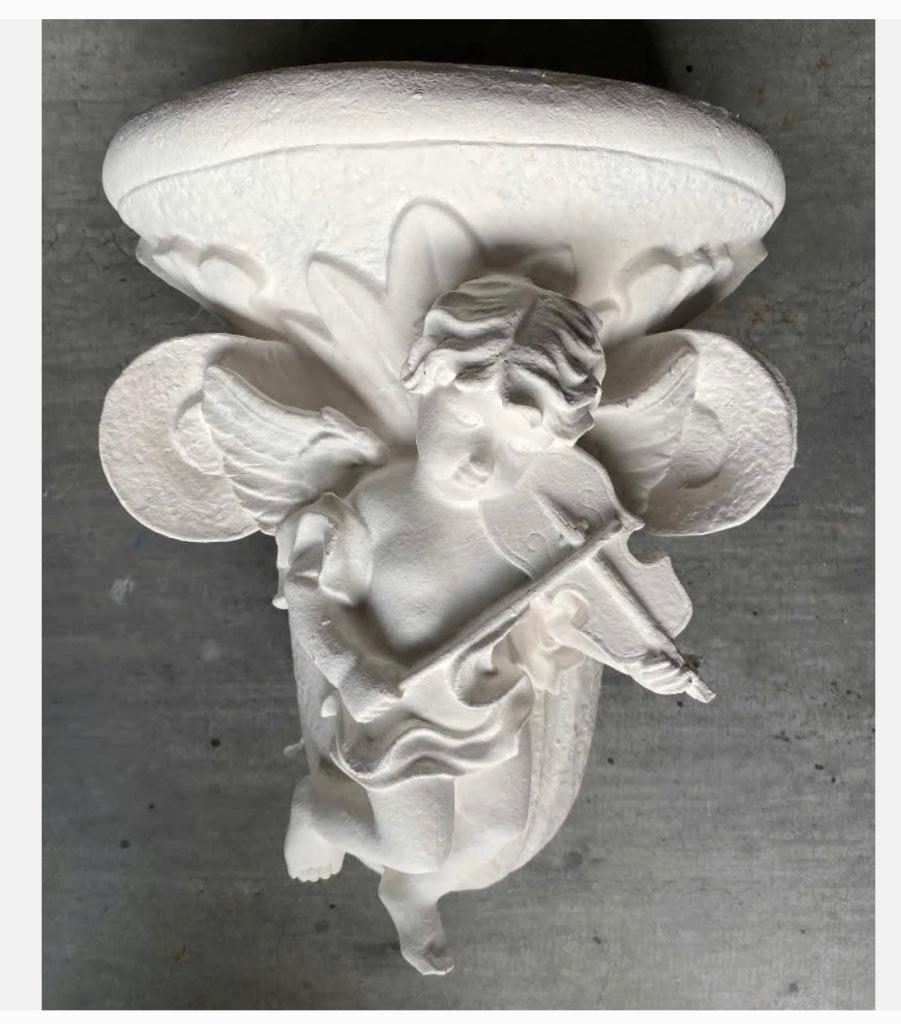 Prachtige console Engel, kunststof, 26 cm hoog, wit, Antiek en Kunst, Ophalen of Verzenden