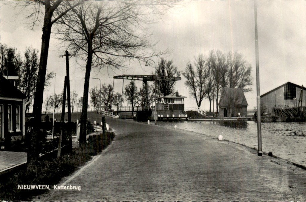 Nieuwveen - Kattenbrug - Straatzicht, Verzamelen, Ophalen of Verzenden, 1960 tot 1980, Gelopen, Zuid-Holland