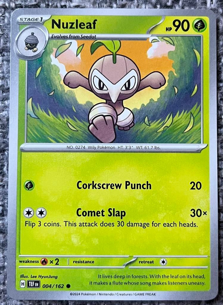 Pokémonkaart van Nuzleaf (274) • Temporal Forces (004/162), Verzenden, Nieuw, Losse kaart