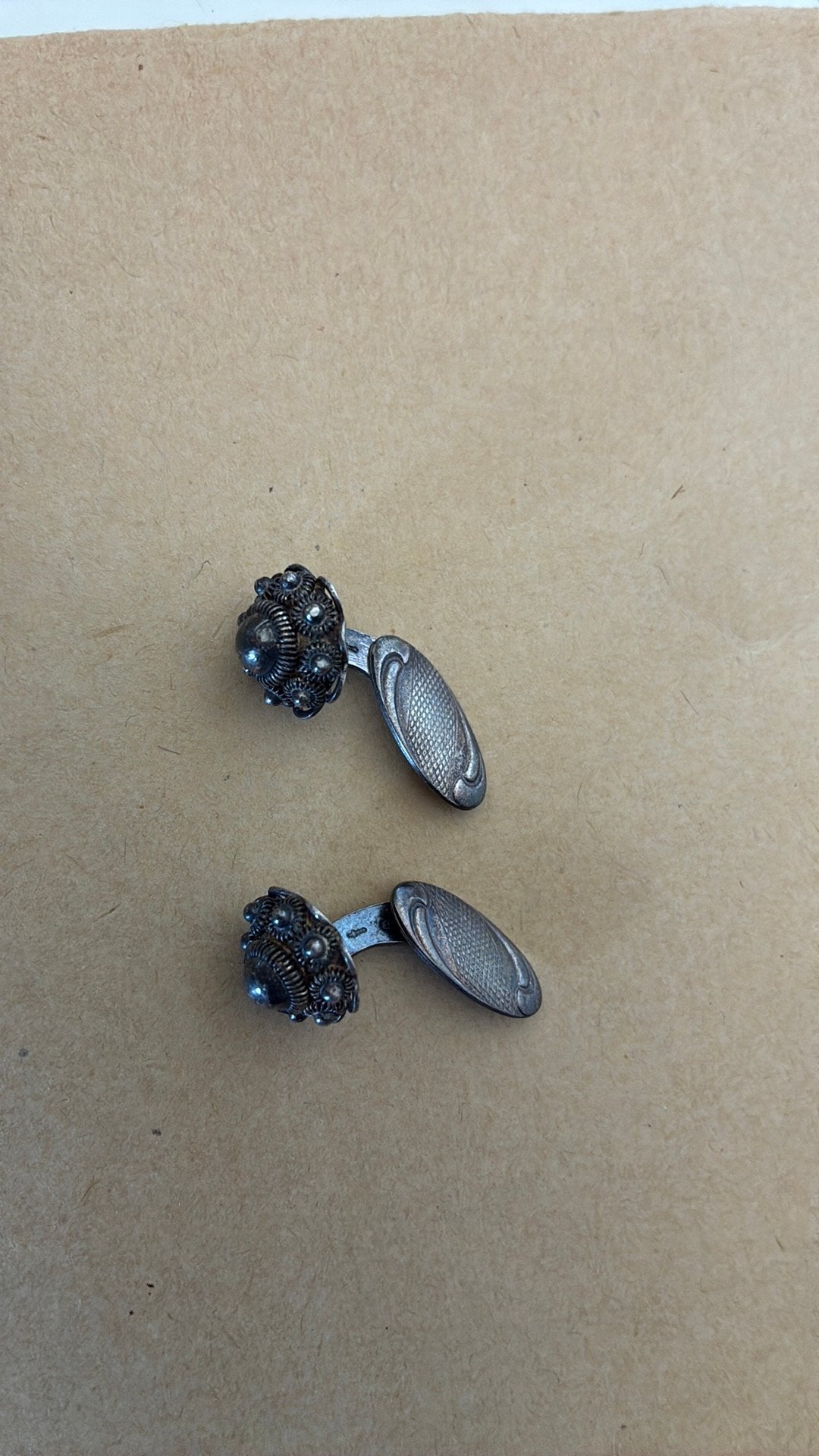 Zilver manchetknopen zeeuwse knoop gekeurd 835, Ophalen of Verzenden, Gebruikt, Zilver