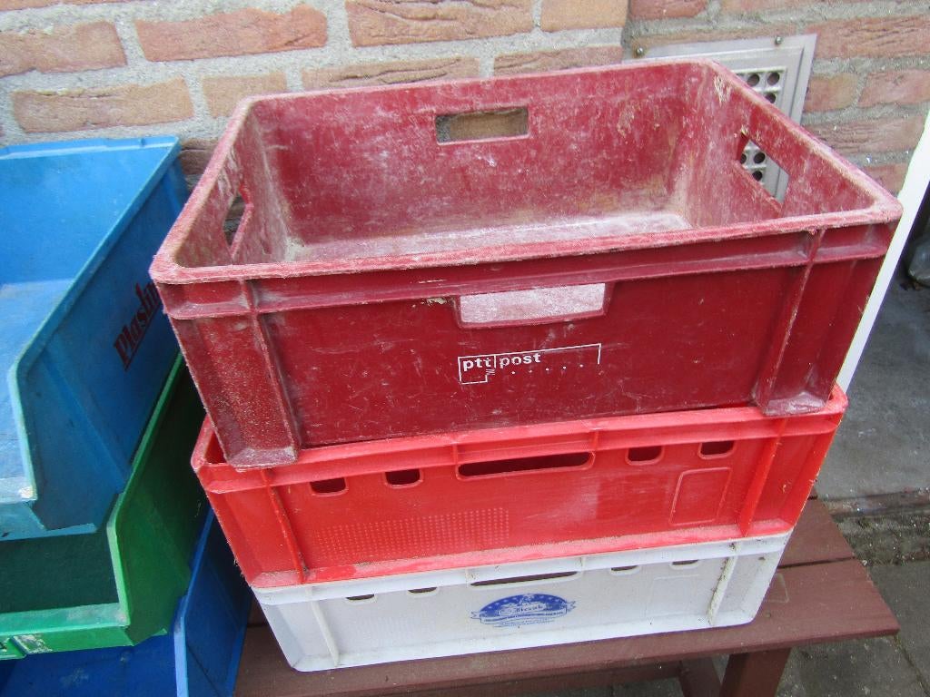 3 bruikte kratten stapelbaar, Ophalen, Gebruikt, 50 tot 75 cm, Minder dan 35 cm