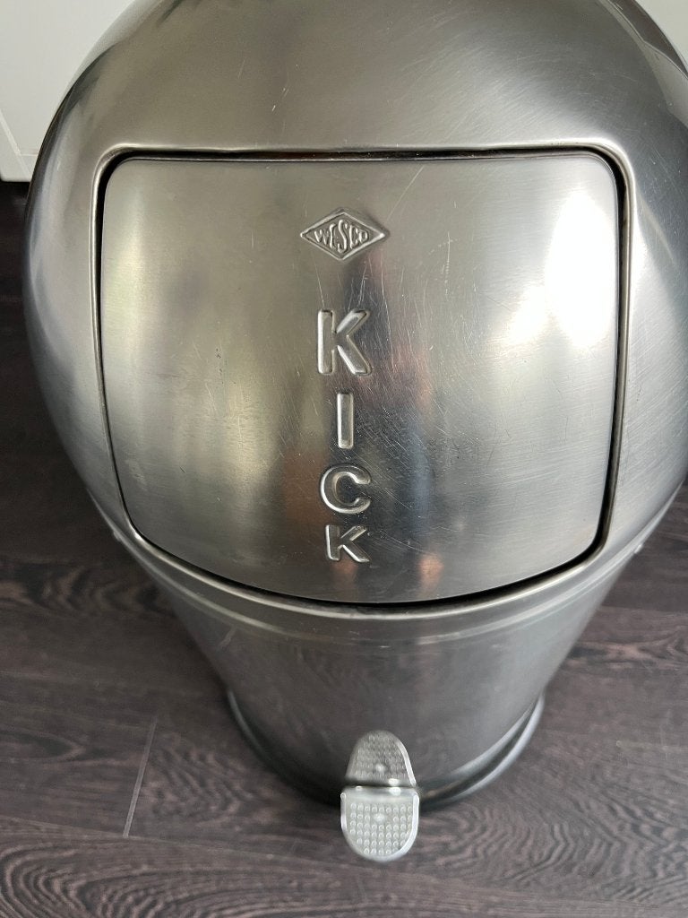 Wesco,  Roestvrijstalen Kickboy prullenbak 40 l, Huis en Inrichting, Woonaccessoires | Prullenbakken, Ophalen, Gebruikt, Met pedaal