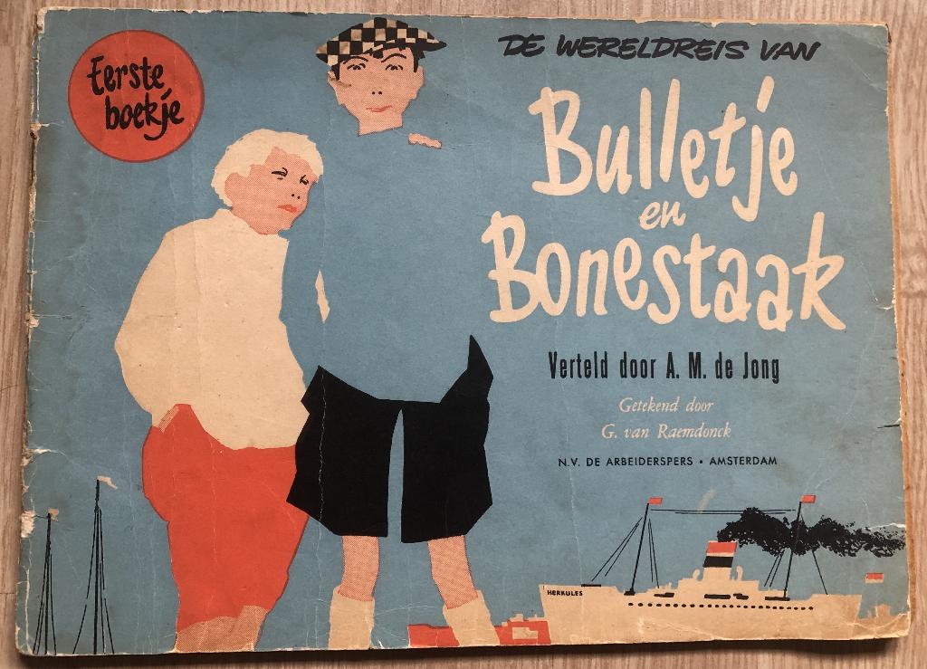 DE WERELDREIS VAN BULLETJE EN BONESTAAK - 1958, Eén stripboek, Ophalen of Verzenden, Zo goed als nieuw