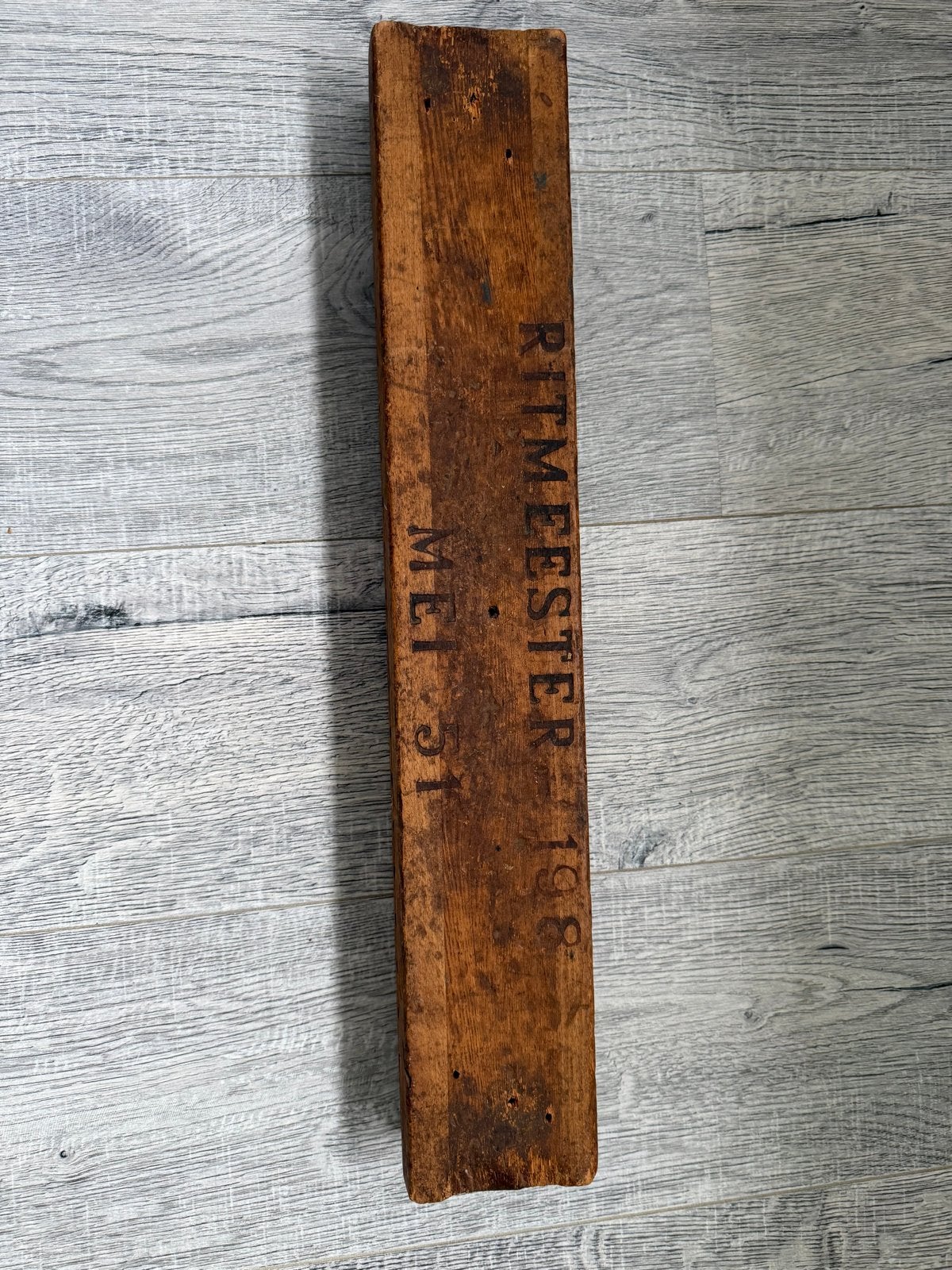Antieke Ritmeester sigarenmal van hout, tweedelig, Antiek en Kunst, Ophalen of Verzenden