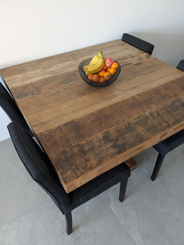Vierkante teakhout eettafel 130 cm dBodhi Soul, Huis en Inrichting, Tafels | Eettafels, Ophalen, Zo goed als nieuw, Vijf personen of meer