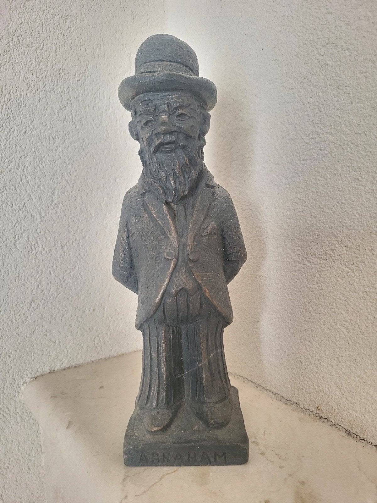 Vintage beeld 'Abraham' - Man met hoed en baard, Antiek en Kunst, Ophalen, Beeld, Man, 20 - 50 cm