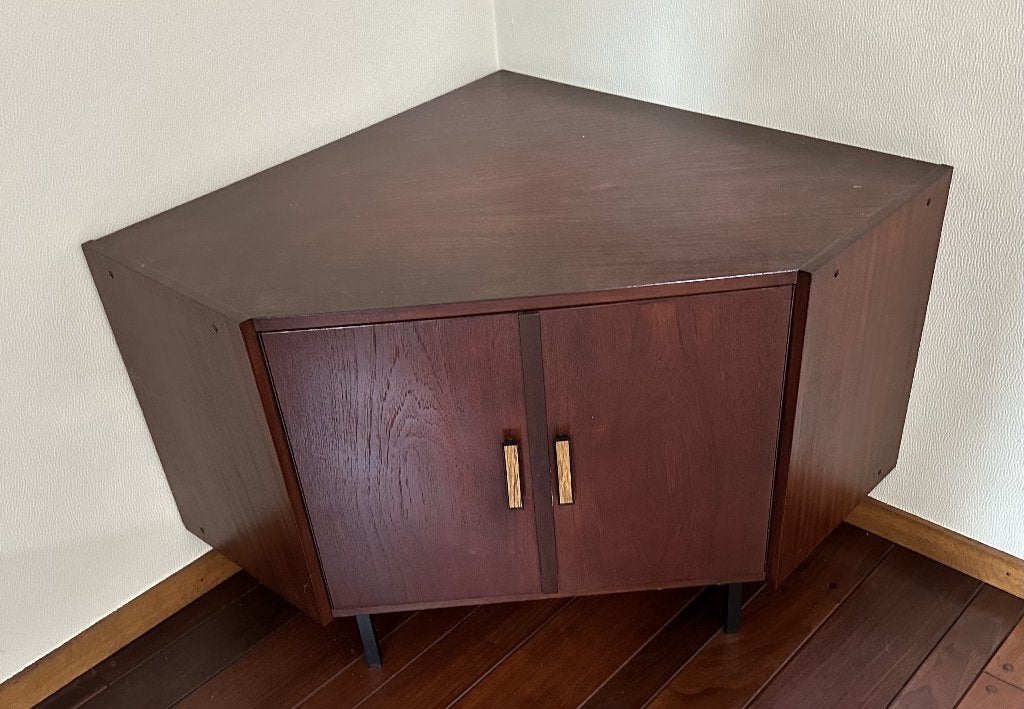 Vintage mid-century hoekkastje, Antiek en Kunst, Ophalen
