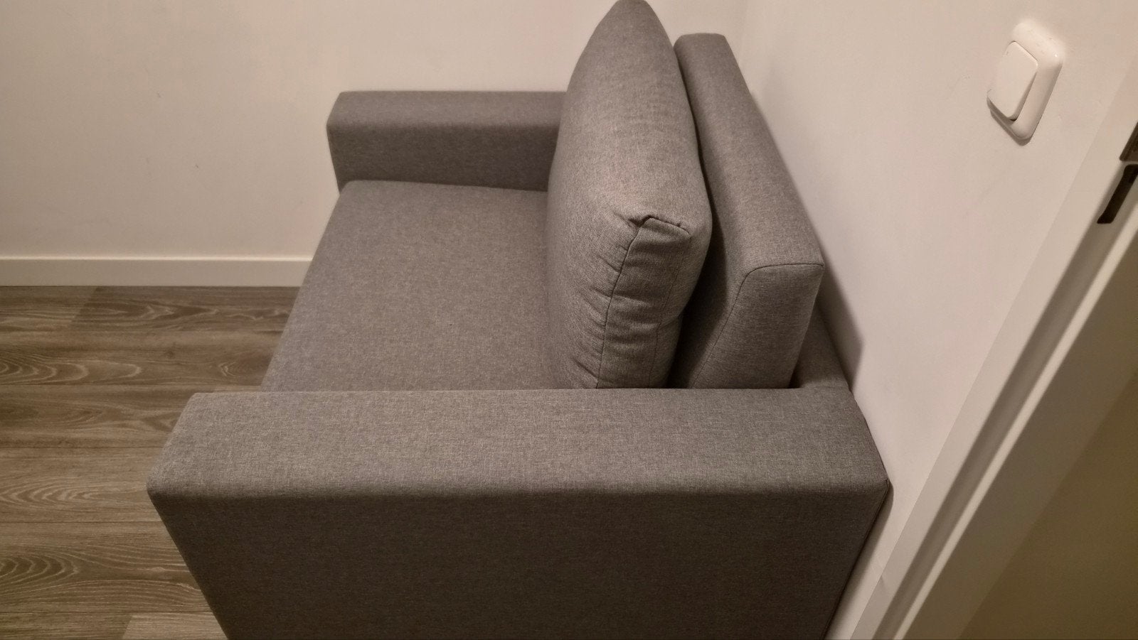 Grijze slaapfauteuil Latina IV – Home24, 90 cm, Eenpersoons, Ophalen of Verzenden, Zo goed als nieuw