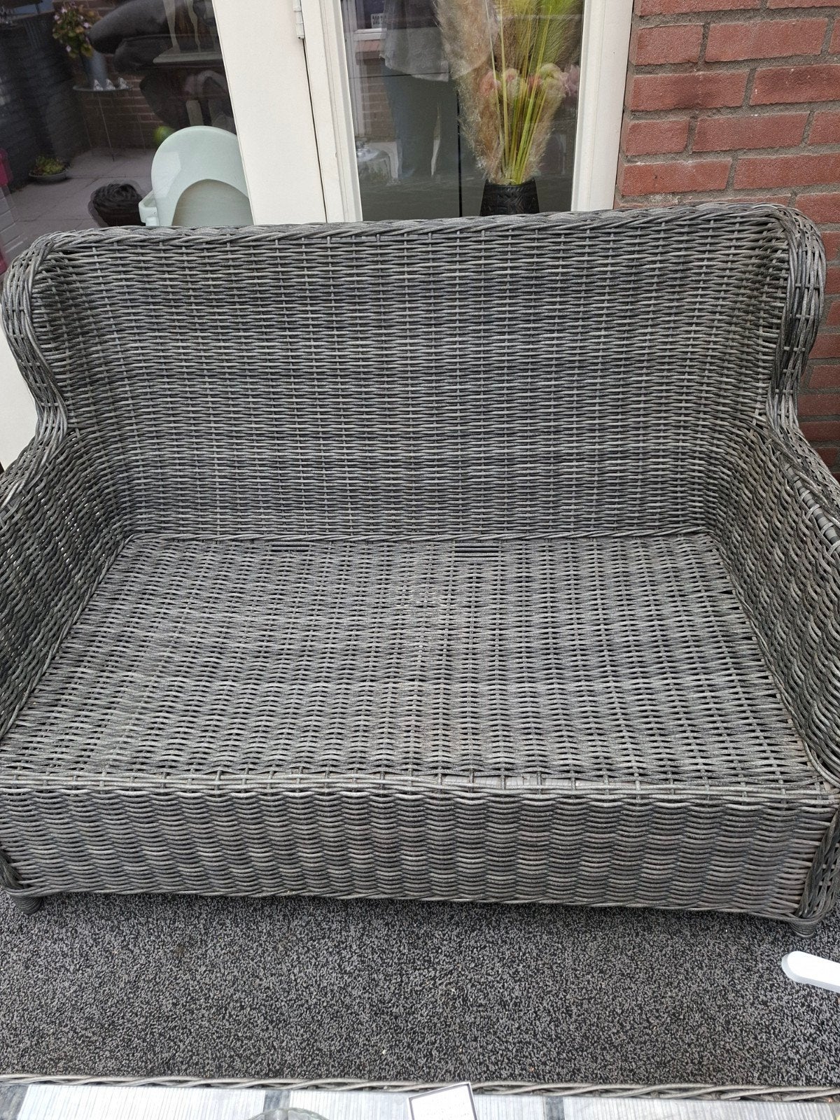 Comfortabele rotan bank voor buiten, Ophalen, Gebruikt, Riet of Rotan, Tuinbank, Loungebank