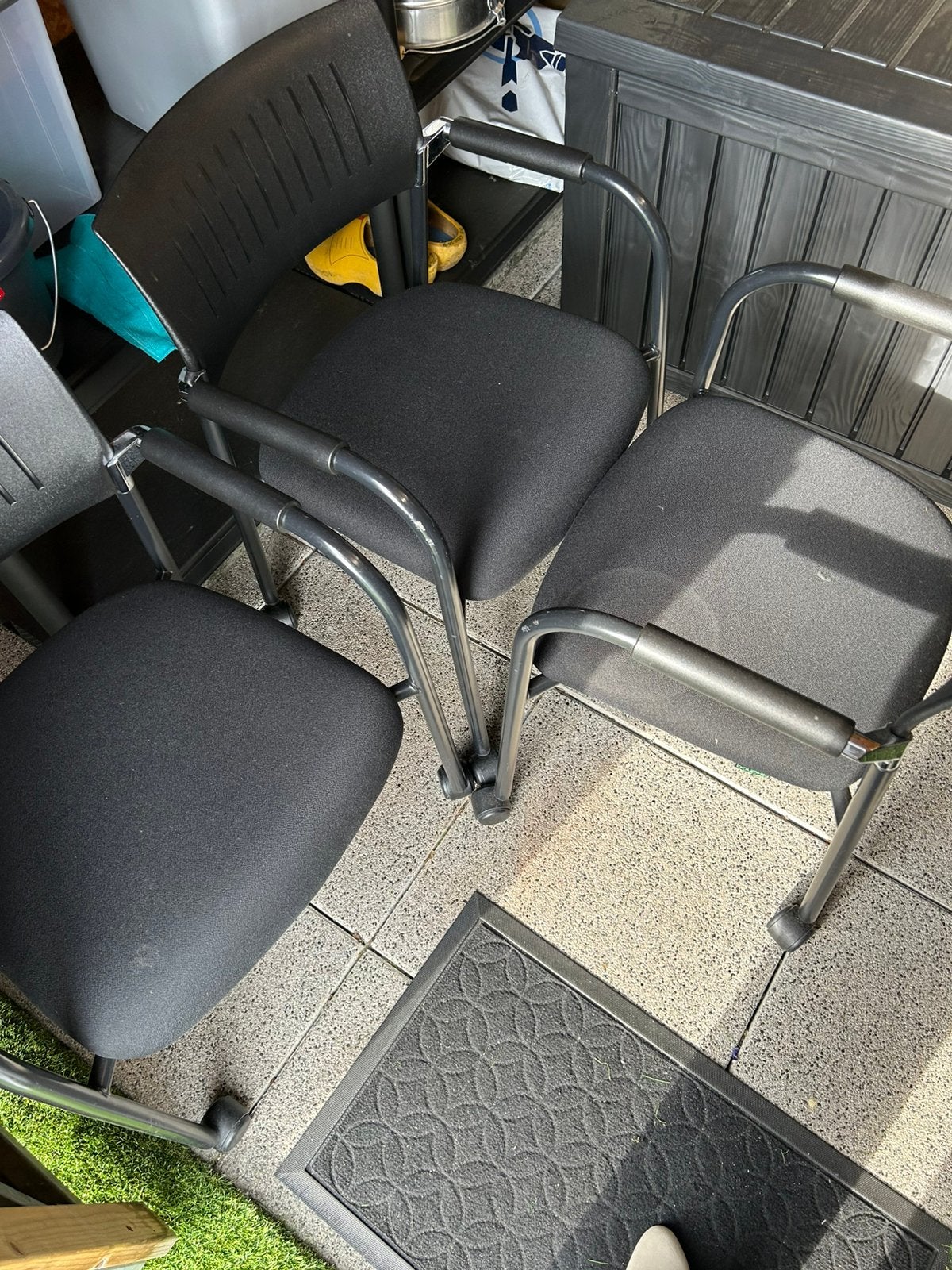 Douphin kantine stoeltjes op wielen 3 stuks, Huis en Inrichting, Stoelen, Ophalen, Gebruikt